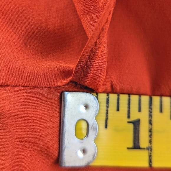 Karen Millen Embellished Flounce Silk Mini Dress in Burnt Orange Size 4 - Picture 11 of 14